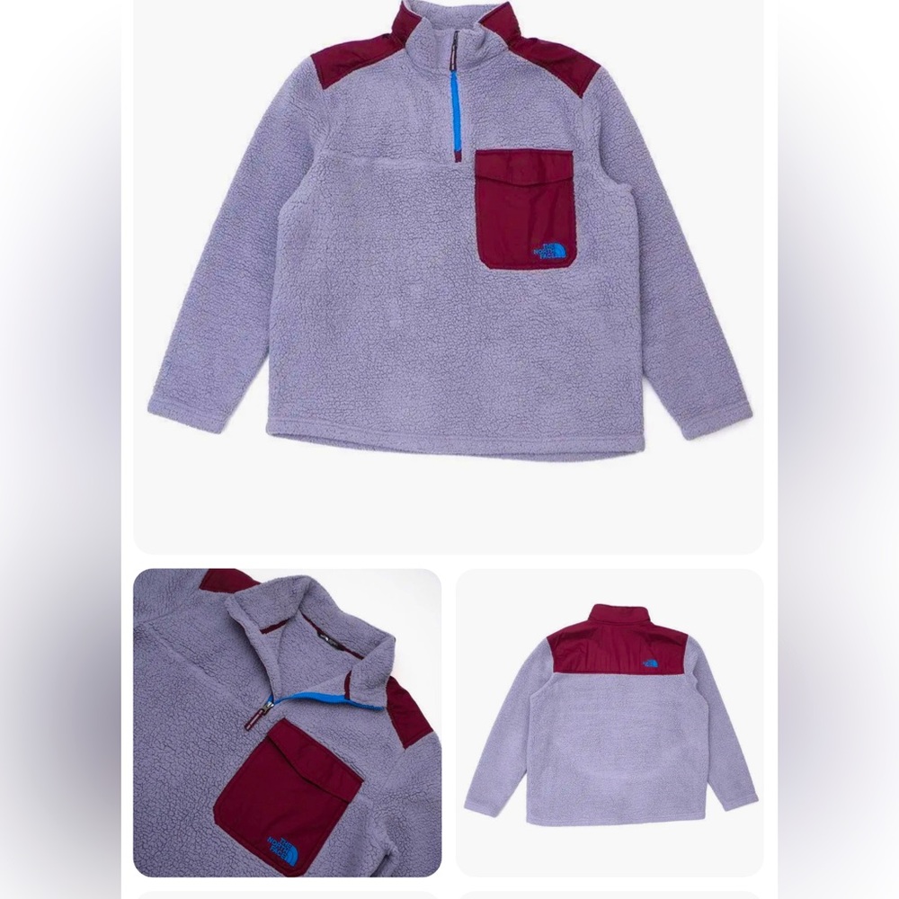 Like new North Face sherpa/fleece half zip pull over sweater.